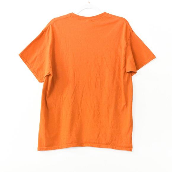 Gildan Mens Orange T-Shirt Graphic Northwood Falcons Crew Casual Short Sleeve L - Picture 5 of 5